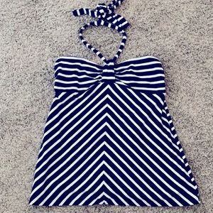 Navy and white halter top
